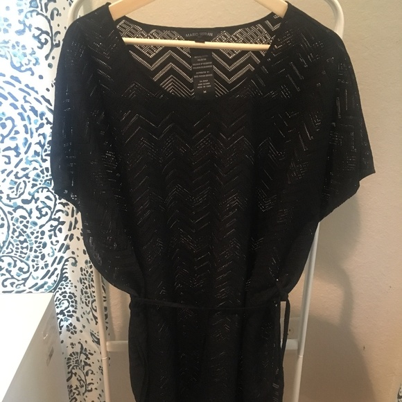 Mario Serrani Other - 2 for $25 Sale: Sheer Black Chevron Beach Coverup